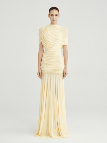 One - Shoulder Ruched Gown - COCOSIN.OFFICIAL
