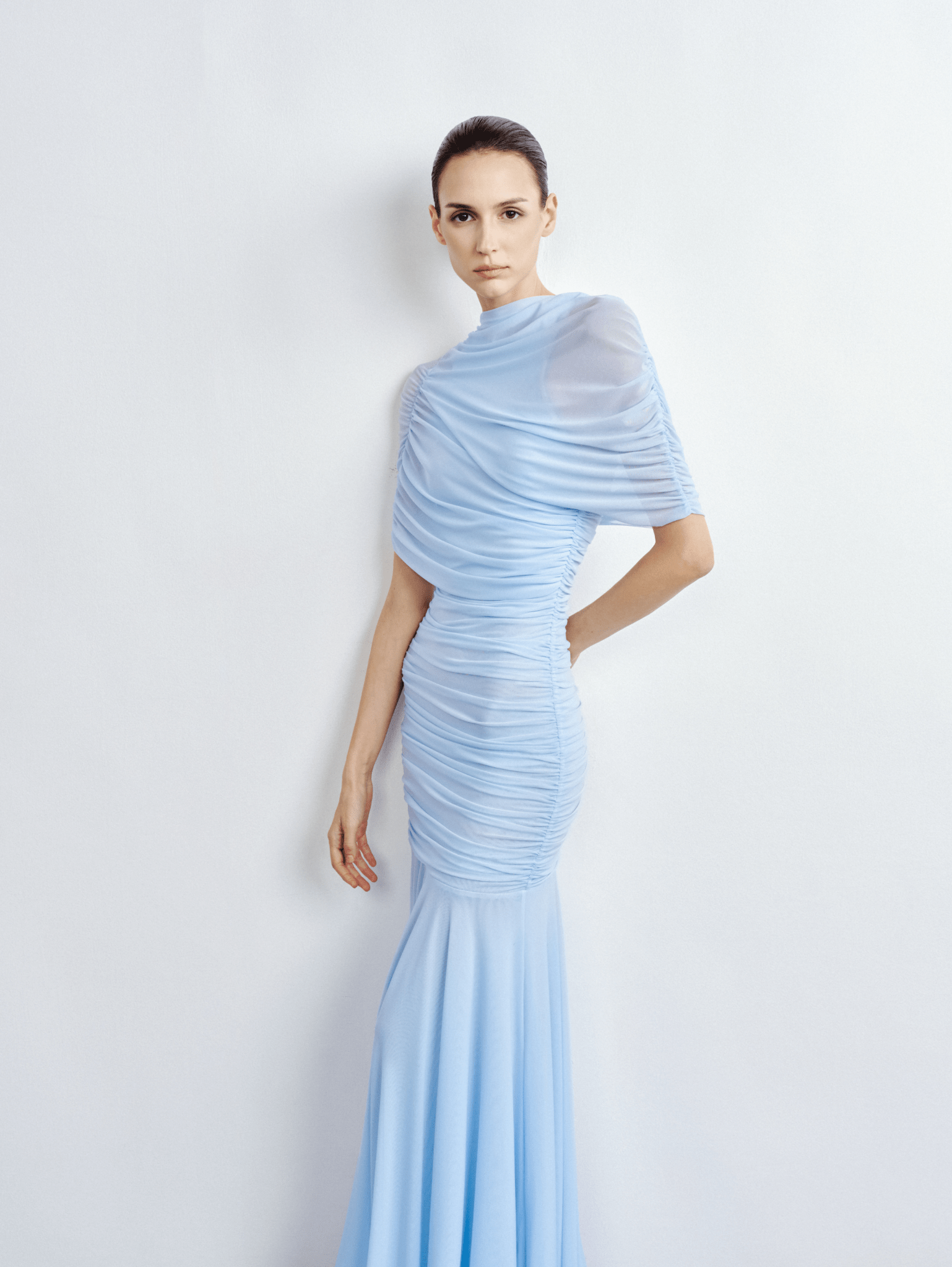 One-Shoulder Ruched Gown - COCOSIN.OFFICIAL