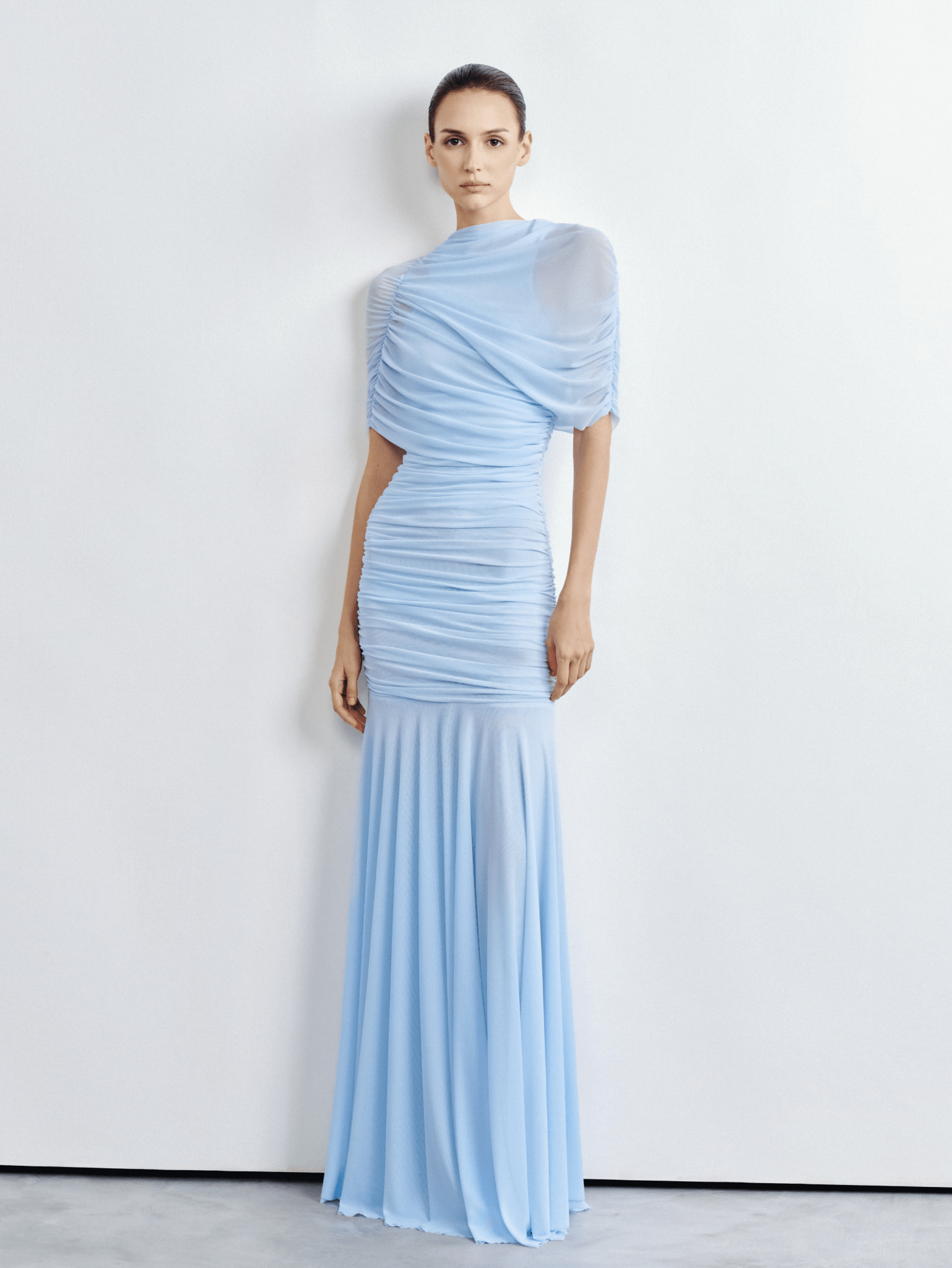 One-Shoulder Ruched Gown - COCOSIN.OFFICIAL