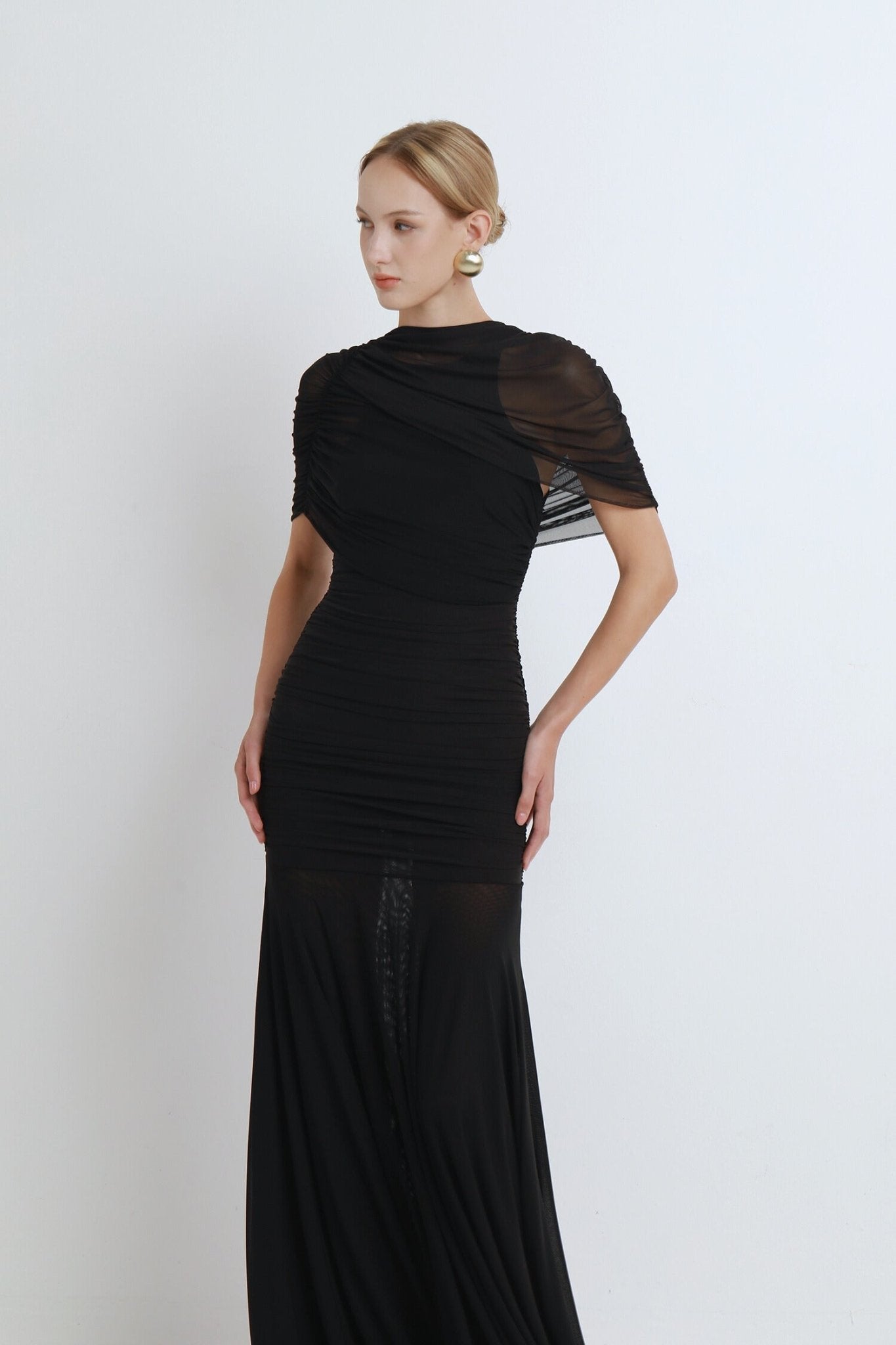 One - Shoulder Ruched Gown - COCOSIN.OFFICIAL