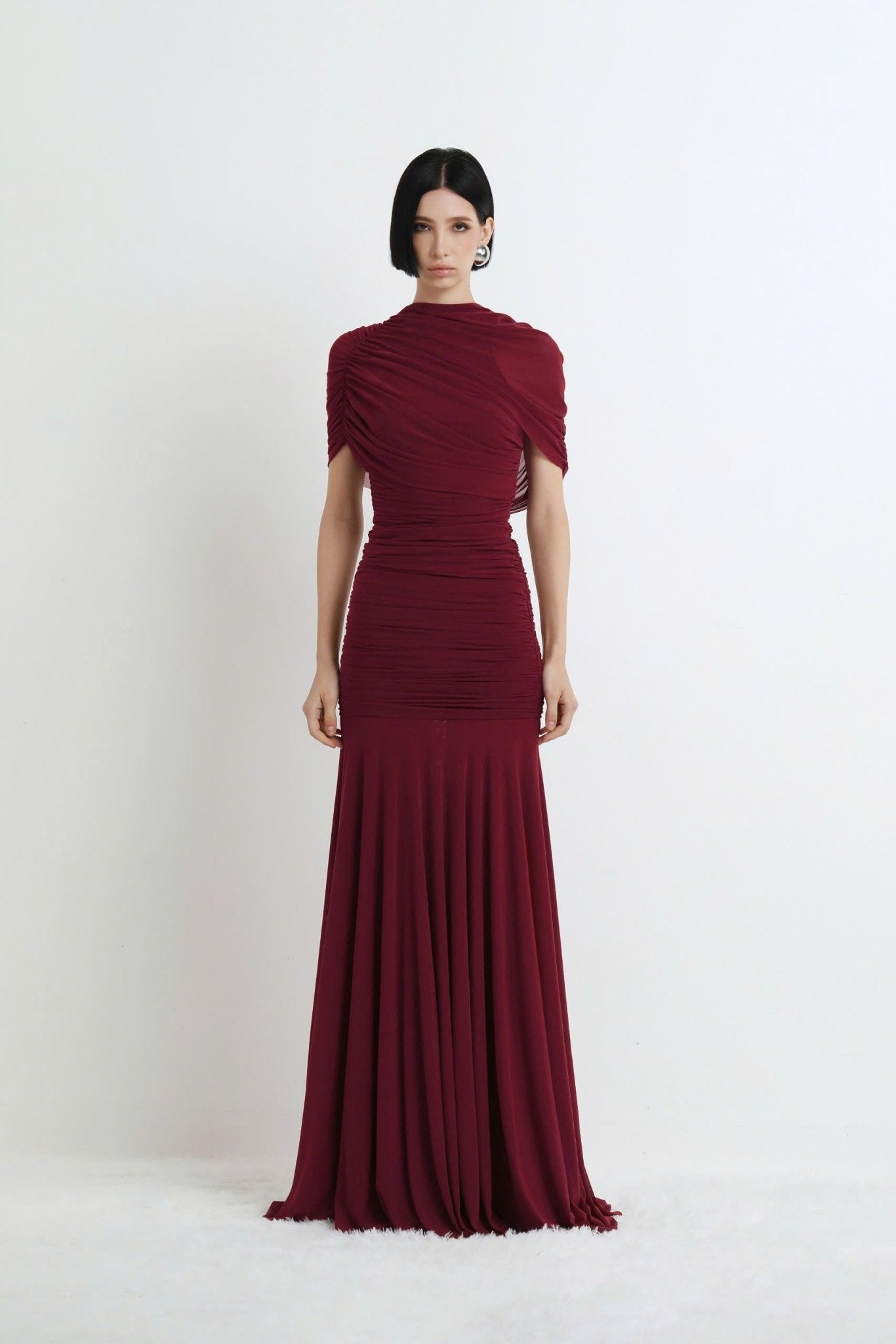 One - Shoulder Ruched Gown - COCOSIN.OFFICIAL