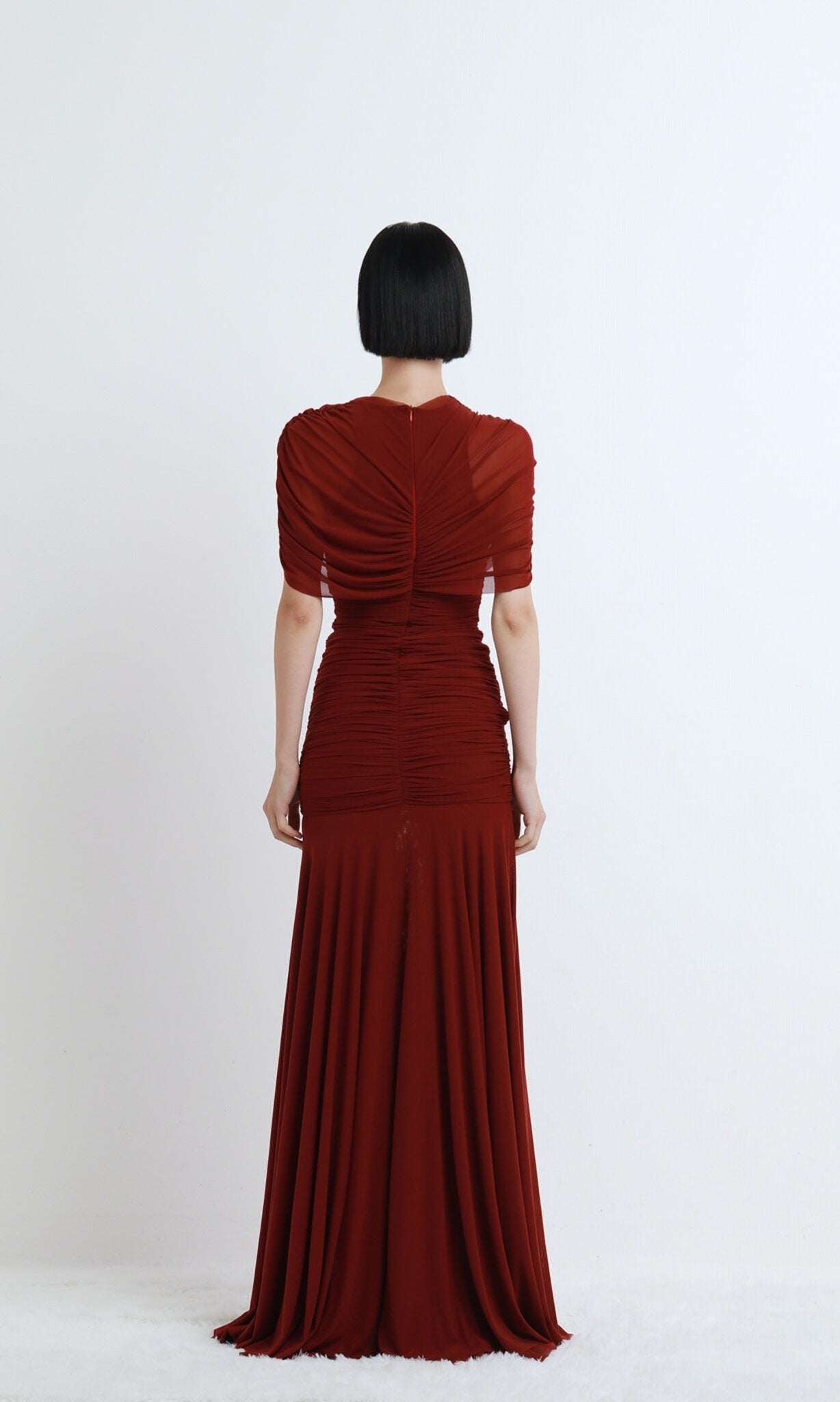 One - Shoulder Ruched Gown - COCOSIN.OFFICIAL