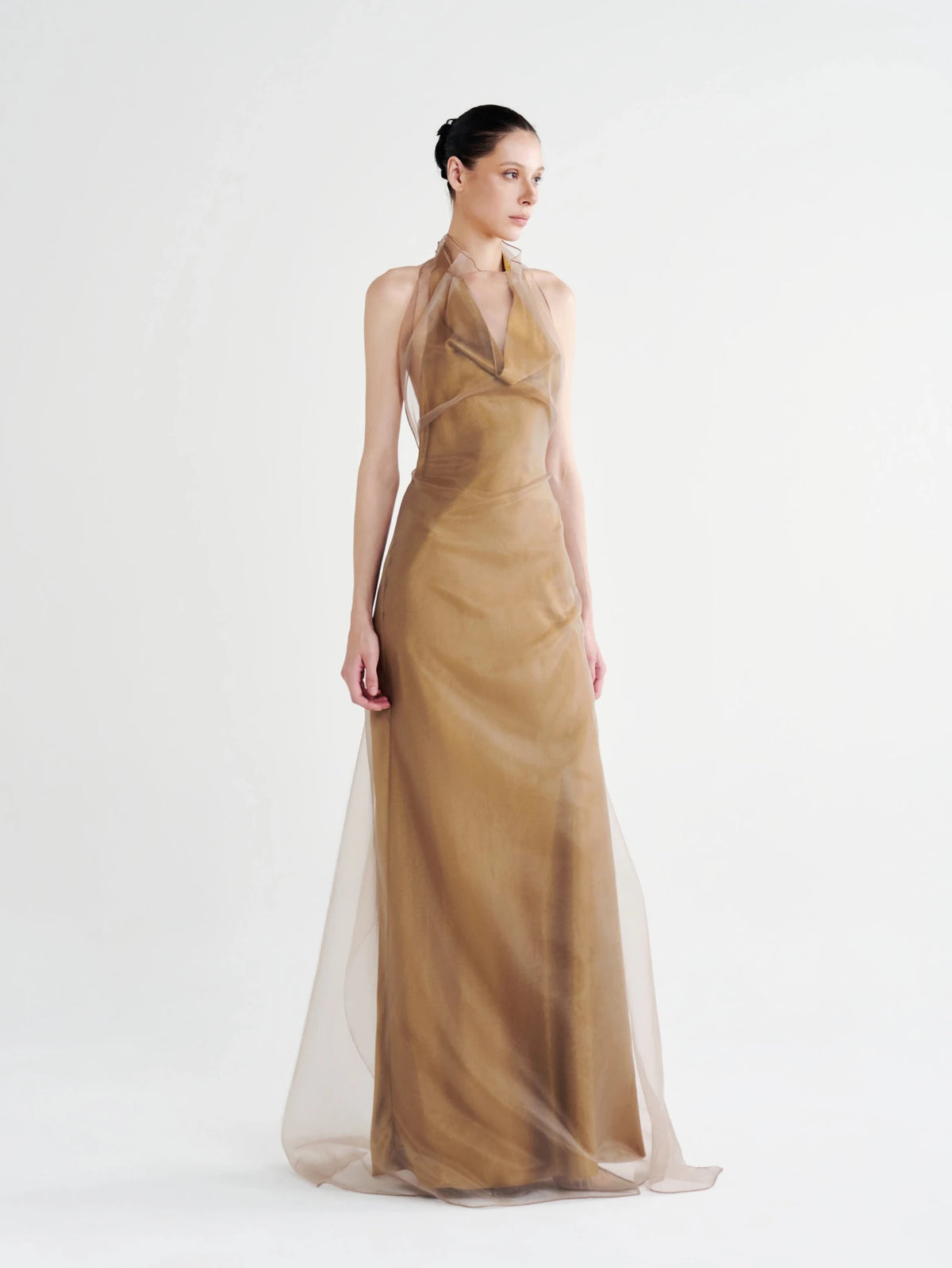 Organza Overlay Satin Halter Gown - COCOSIN.OFFICIAL