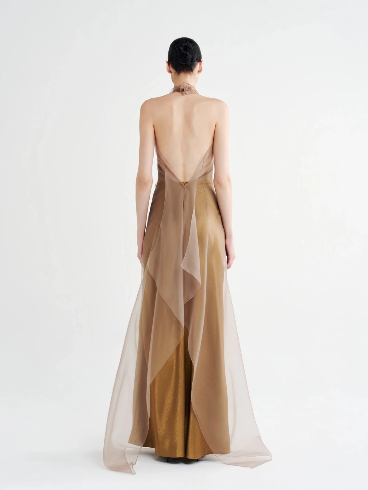 Organza Overlay Satin Halter Gown - COCOSIN.OFFICIAL