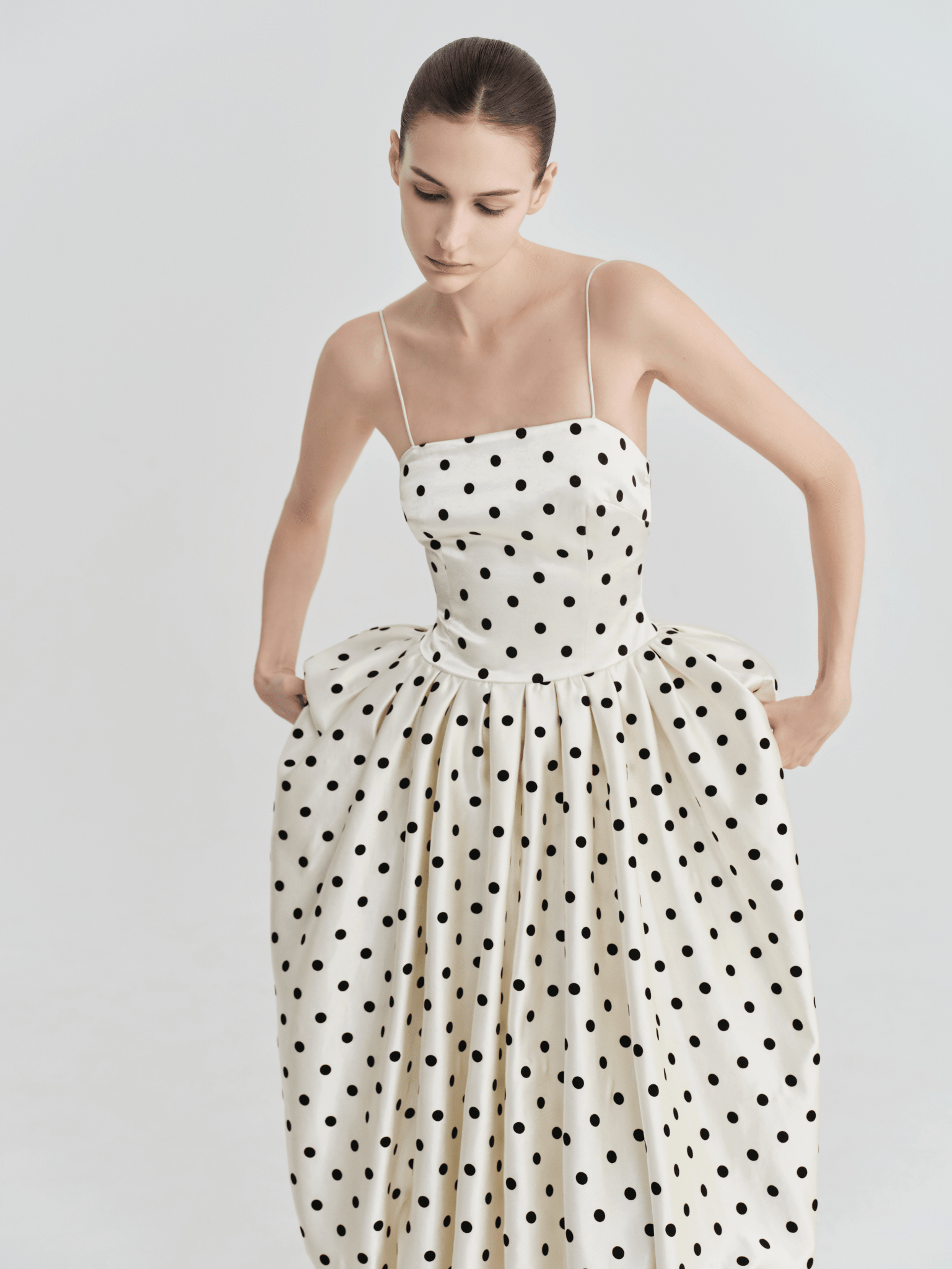 Elegant Polka Dot Fit & Flare Midi Dress for Women – COCOSIN.OFFICIAL