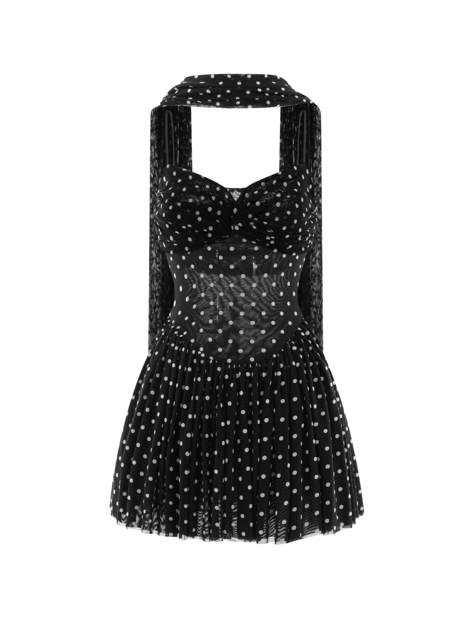 Polka Dot Mesh Ruched Mini Dress for Effortless Elegance – COCOSIN.OFFICIAL