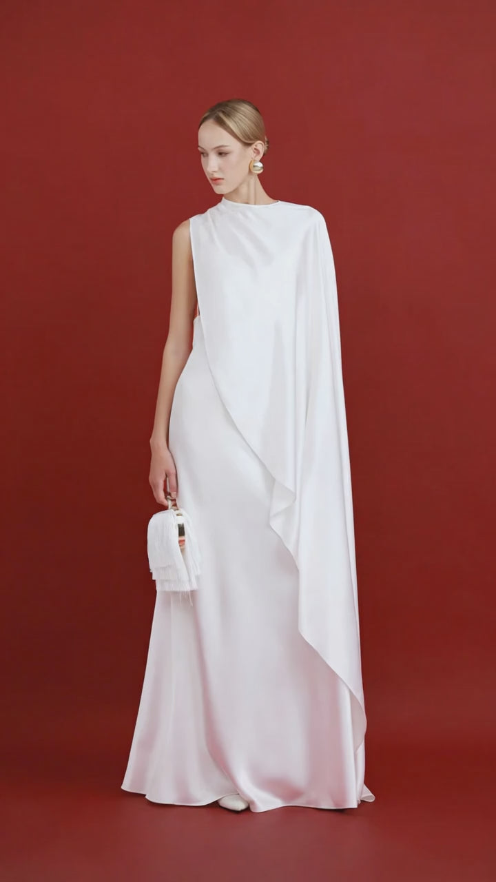 Aurelia Satin Drape Gown