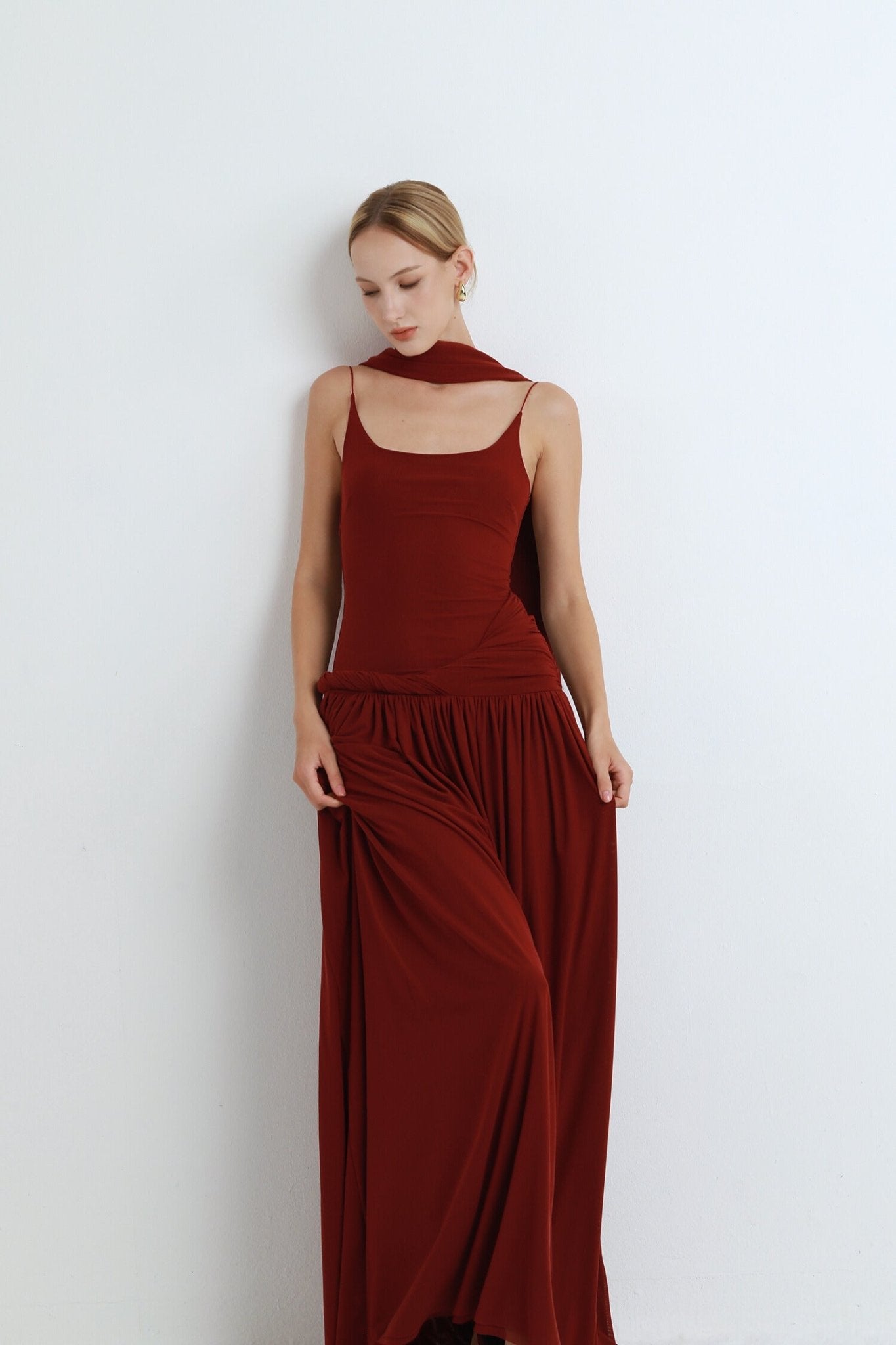 Refined Twist-Waist Mesh Maxi Dress for Effortless Elegance –  COCOSIN.OFFICIAL