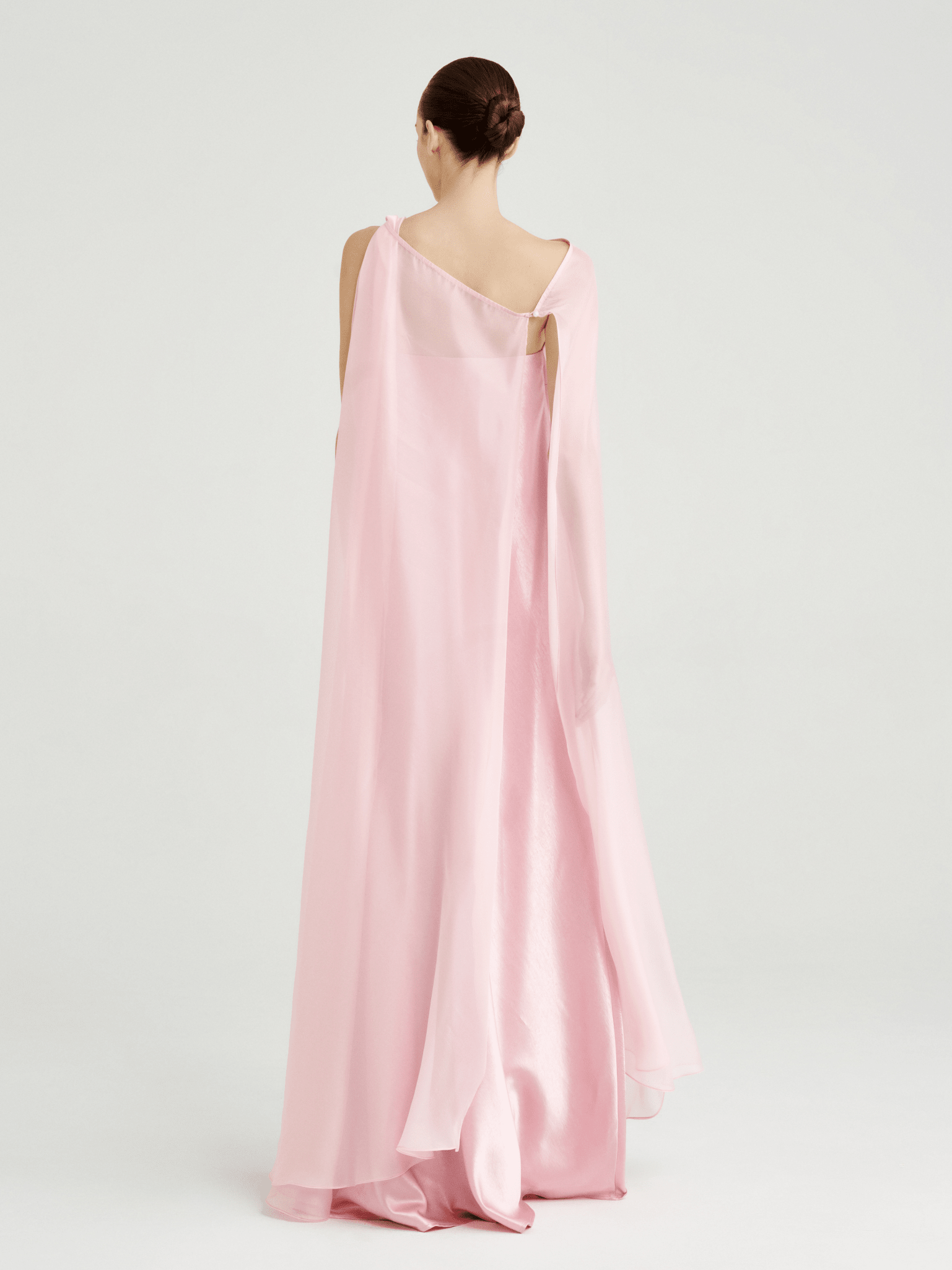 cape overlay maxi dress Strapless Satin Maxi Dress with Sheer Cape Overlay – COCOSIN.OFFICIAL