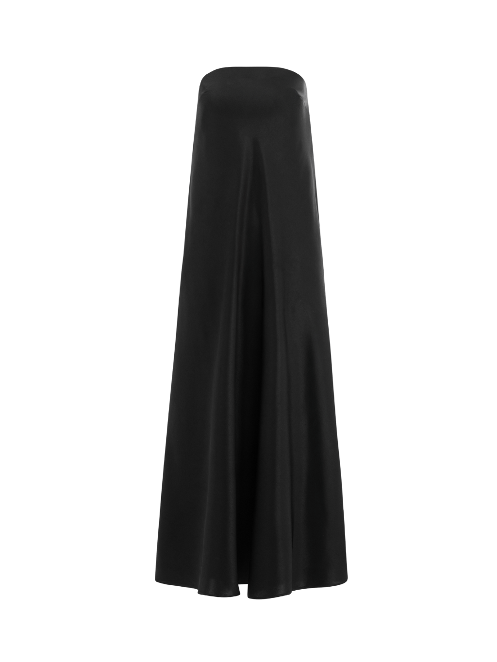 Strapless Satin Maxi Dress with Sheer Cape Overlay - COCOSIN.OFFICIAL