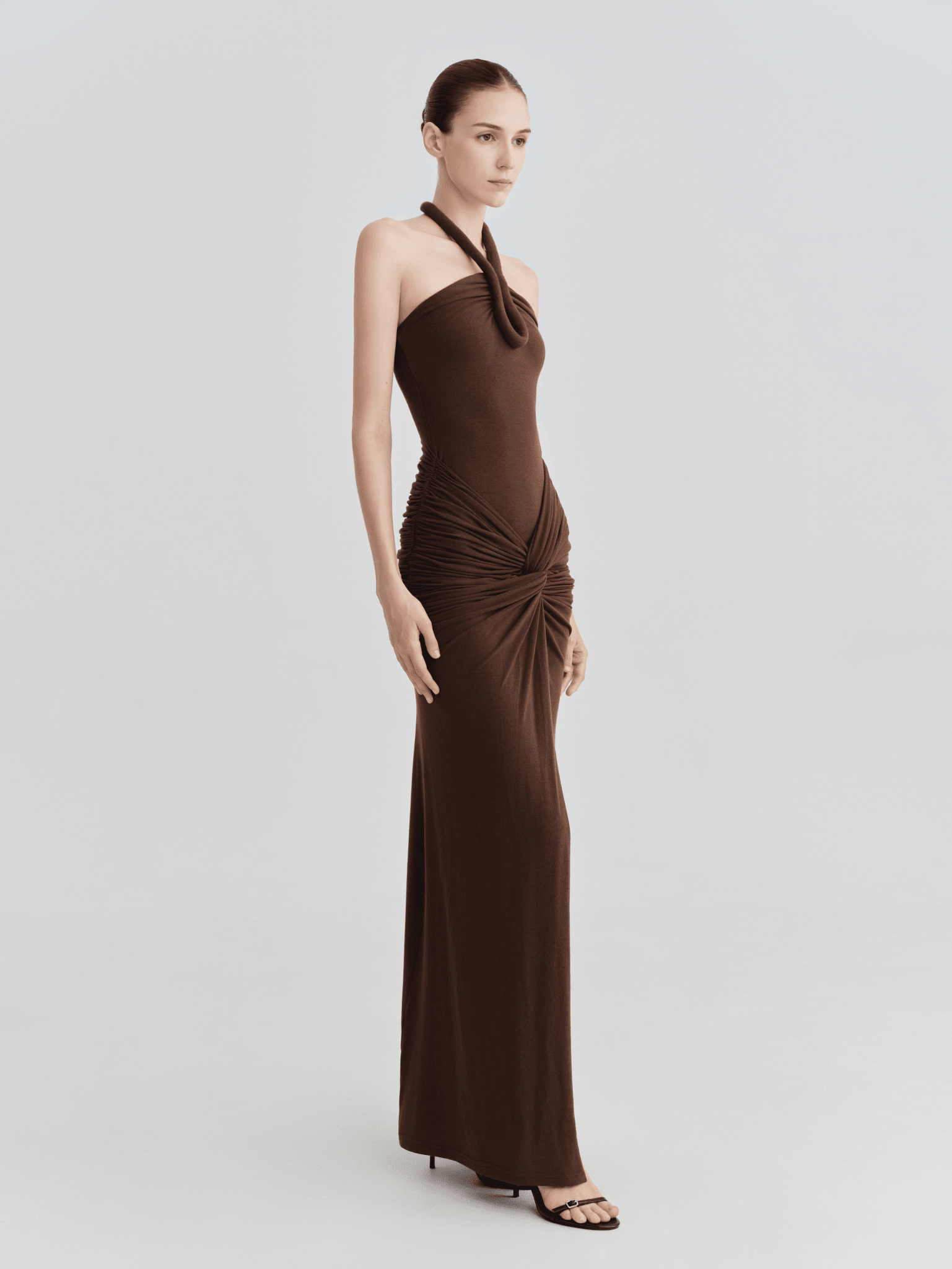 The Ashley Halter Keyhole Twist - Front Maxi Dress - COCOSIN.OFFICIAL
