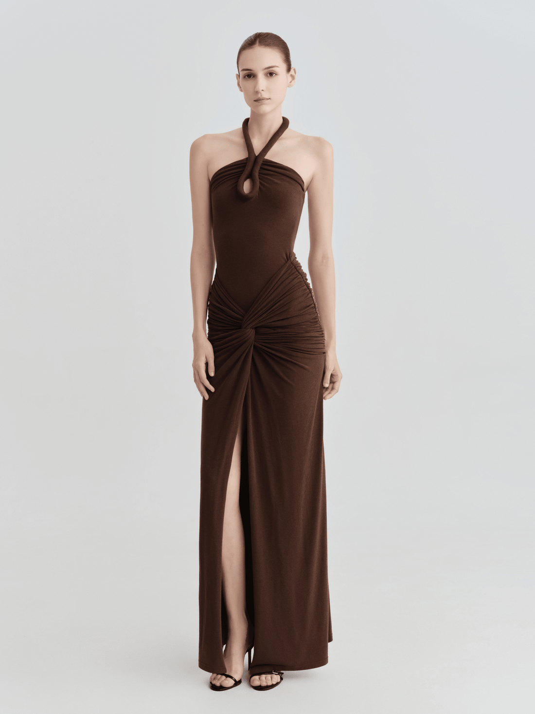 The Ashley Halter Keyhole Twist - Front Maxi Dress - COCOSIN.OFFICIAL