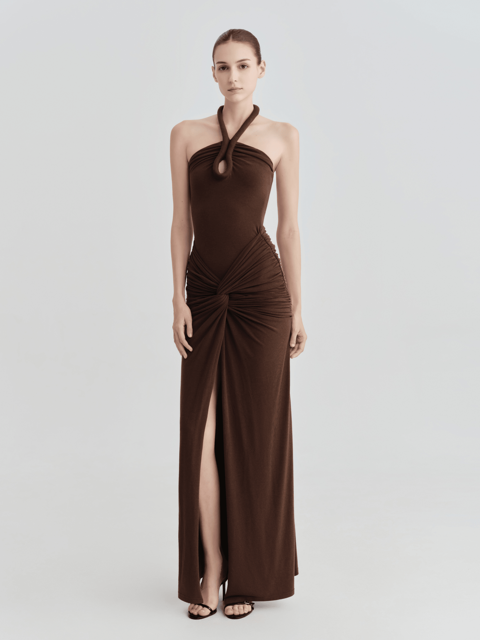 The Ashley Halter Keyhole Twist - Front Maxi Dress - COCOSIN.OFFICIAL