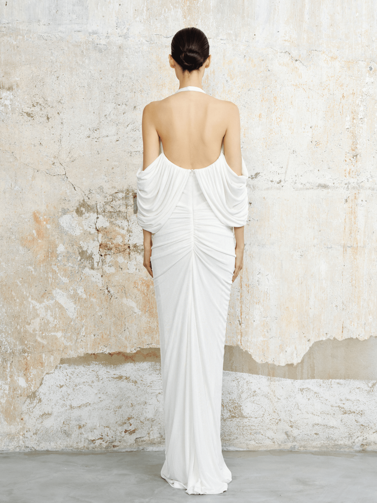 The Celine Draped Halter Maxi Dress - COCOSIN.OFFICIAL