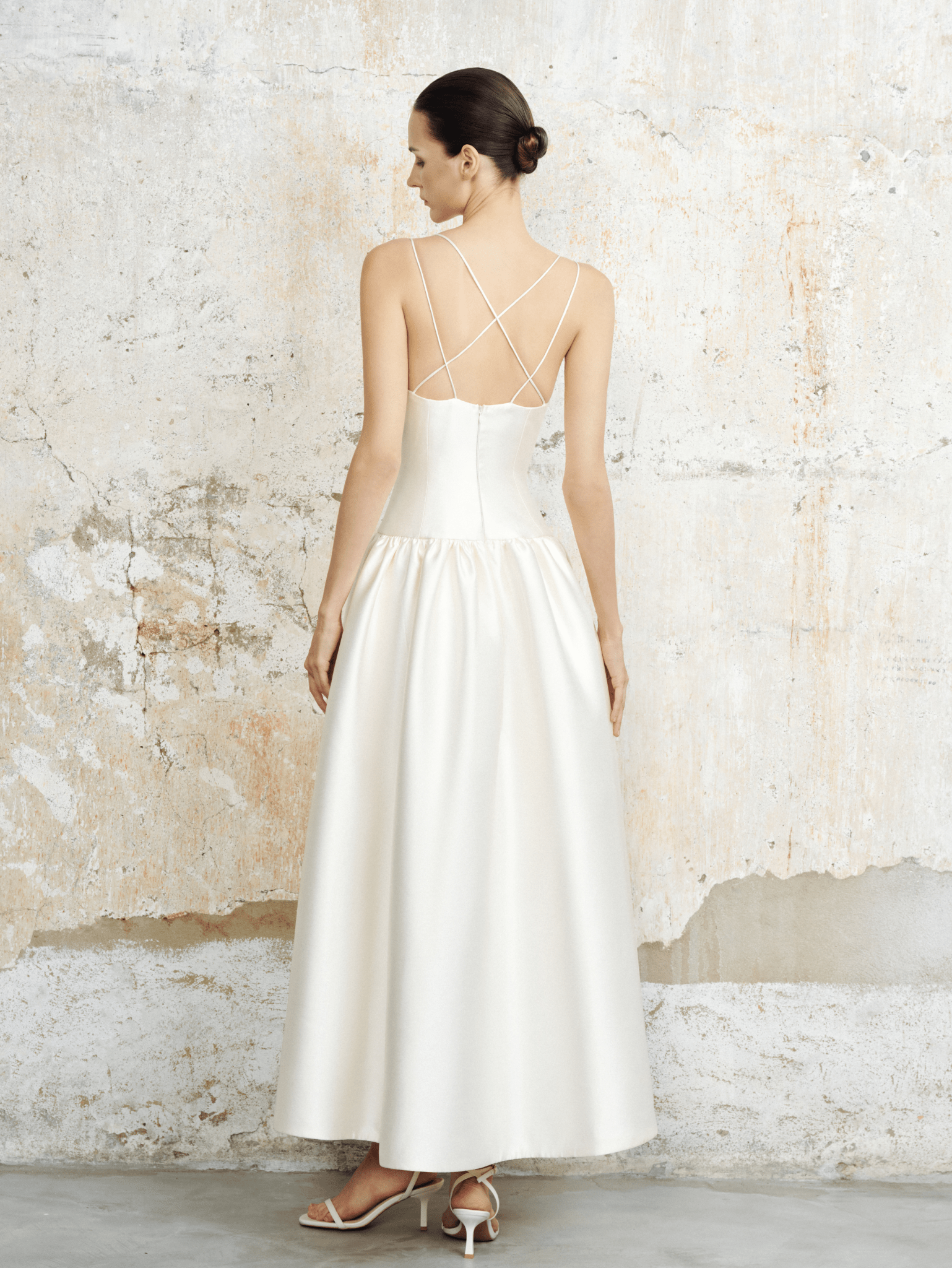 The Elena Taffeta Basque Dress - COCOSIN.OFFICIAL