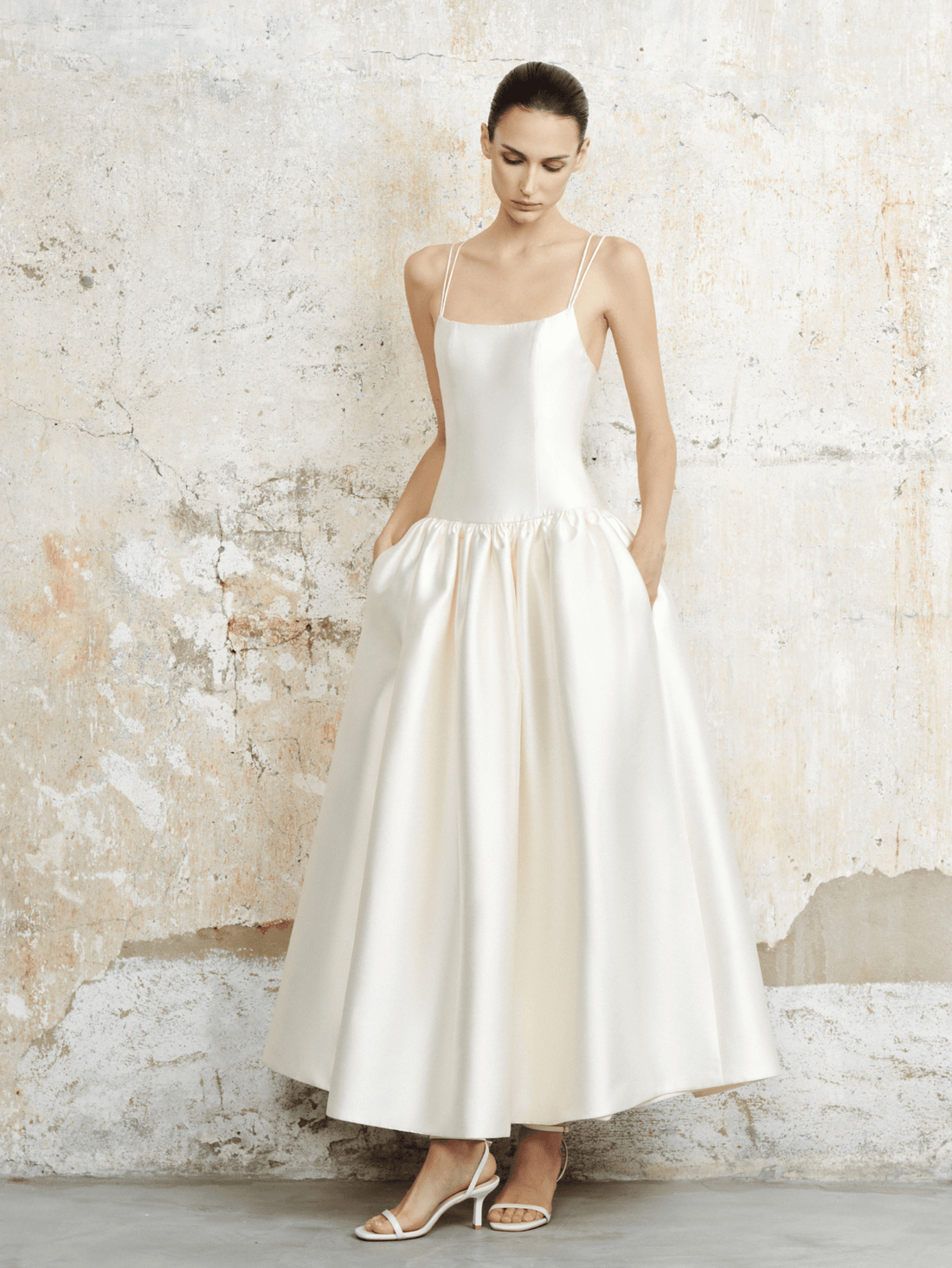 The Elena Taffeta Basque Dress - COCOSIN.OFFICIAL