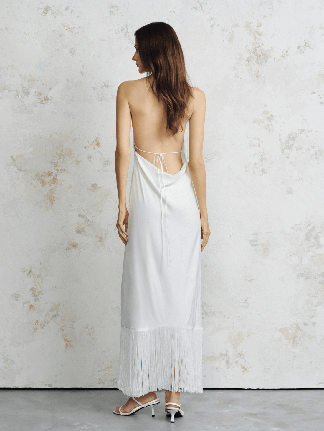 The Lyra Fringe Satin Maxi Dress - COCOSIN.OFFICIAL