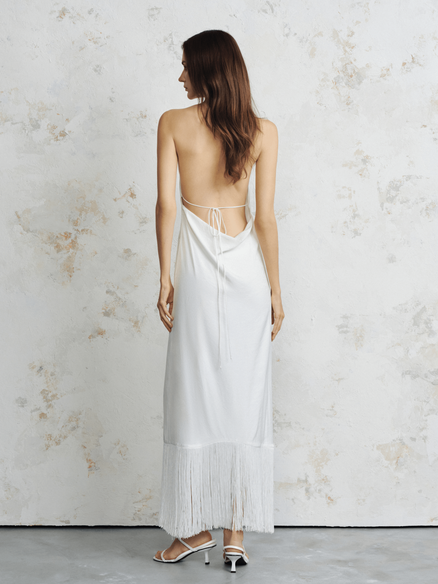 The Lyra Fringe Satin Maxi Dress - COCOSIN.OFFICIAL