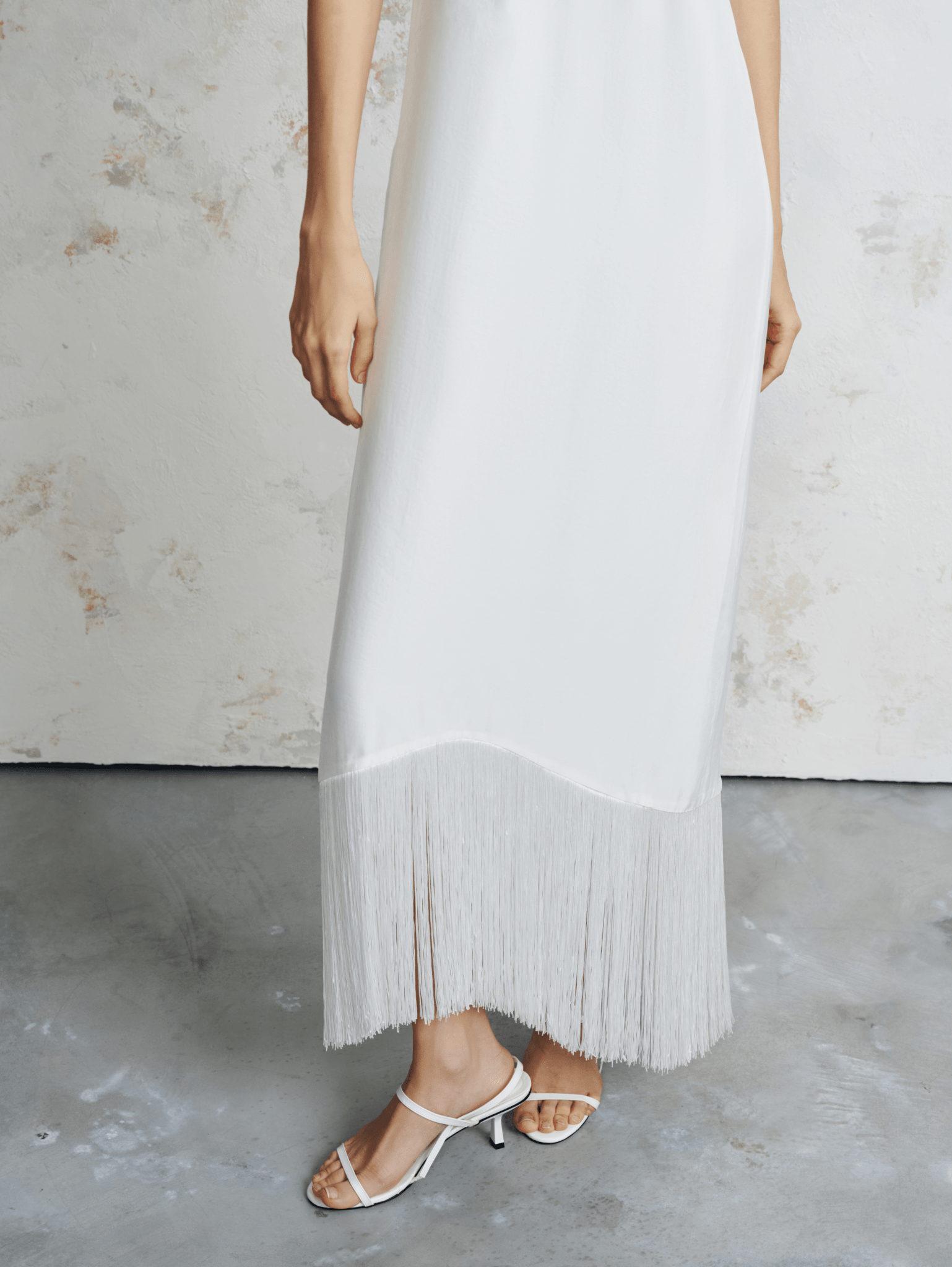The Lyra Fringe Satin Maxi Dress - COCOSIN.OFFICIAL