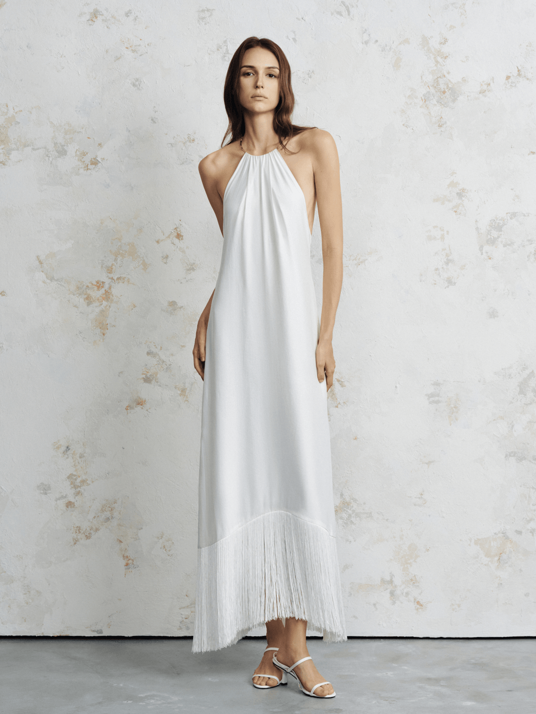 The Lyra Fringe Satin Maxi Dress - COCOSIN.OFFICIAL