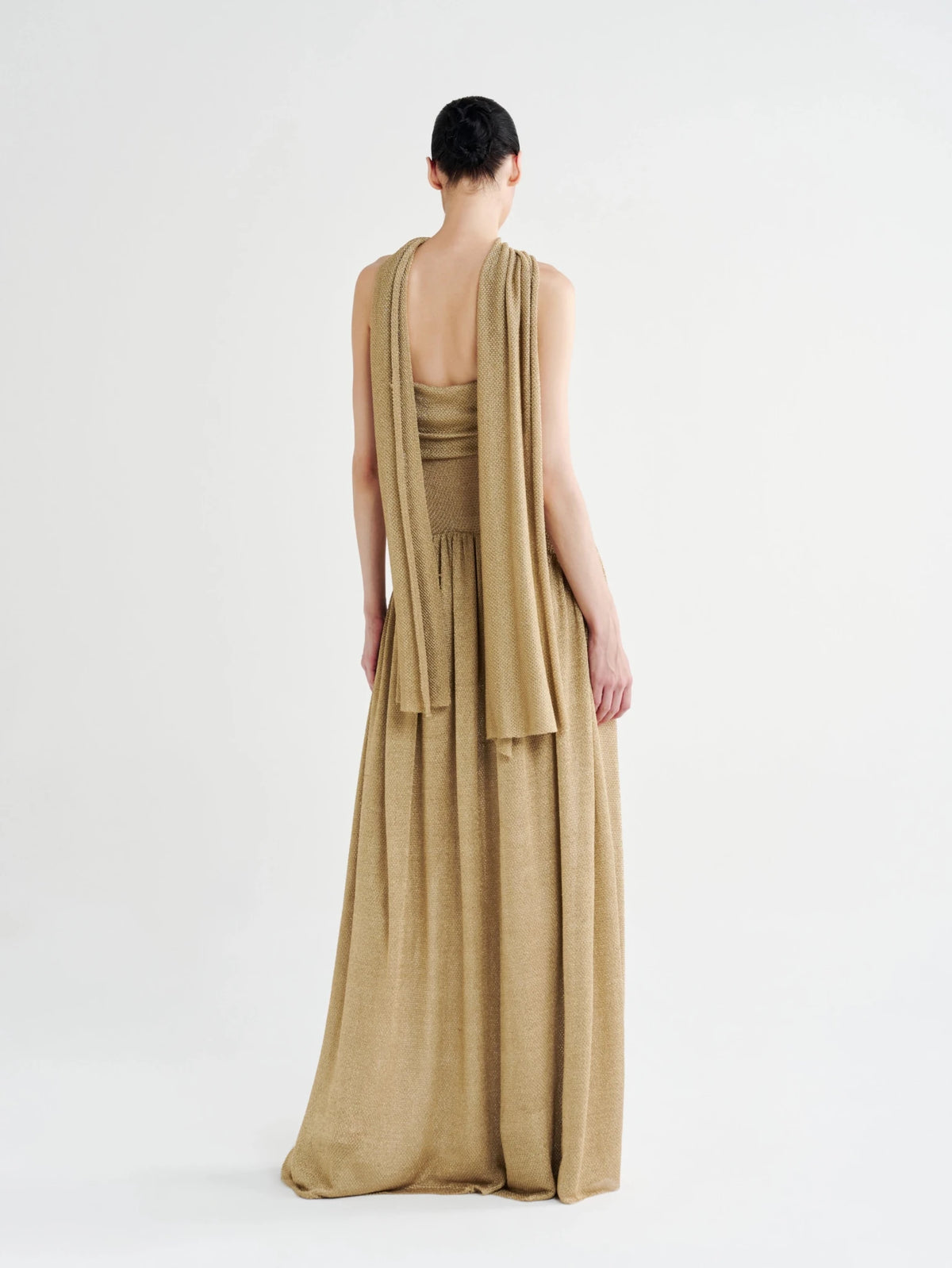 The Metallic Muse Mesh Halter Gown - COCOSIN.OFFICIAL