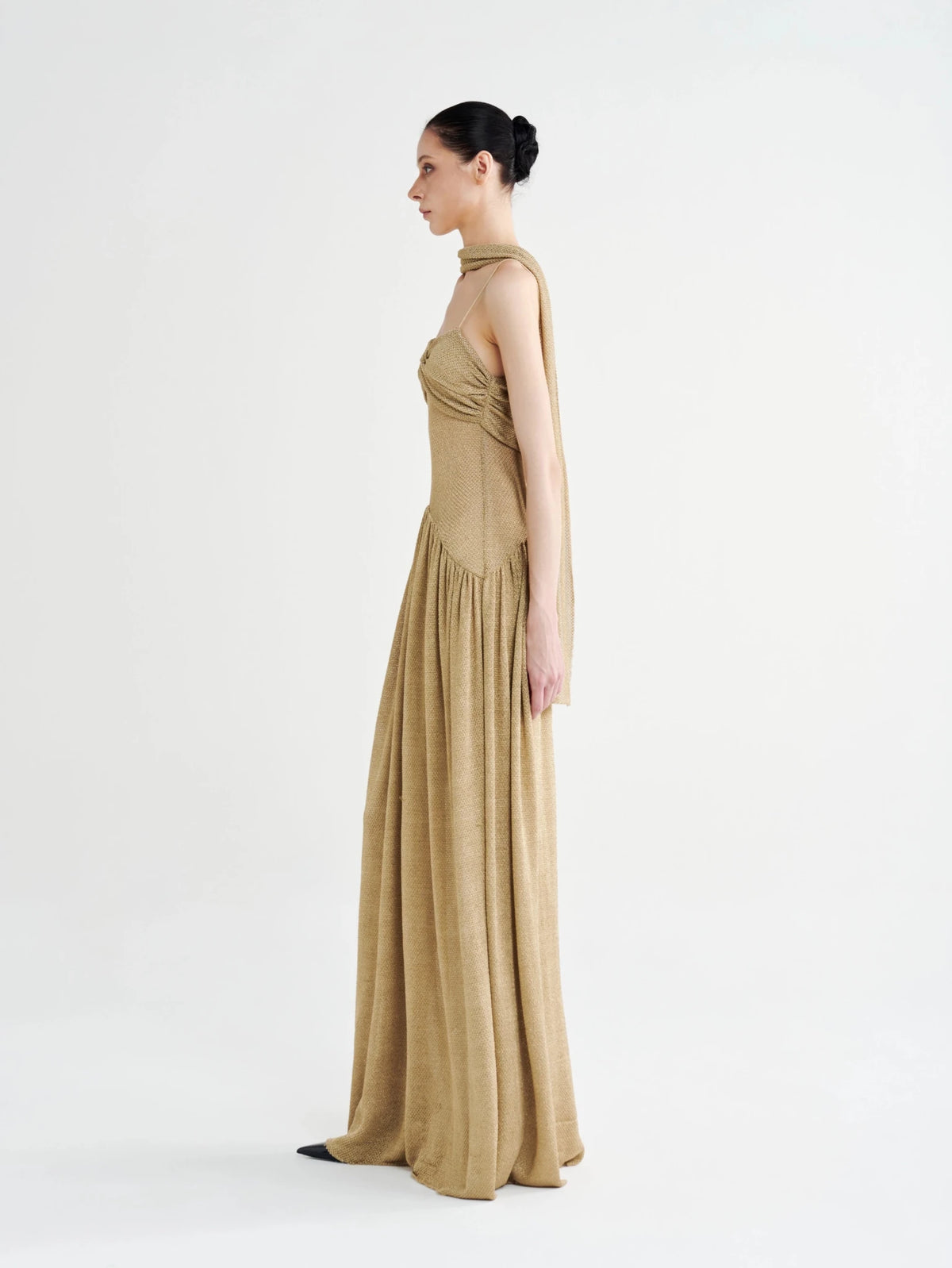 The Metallic Muse Mesh Halter Gown - COCOSIN.OFFICIAL