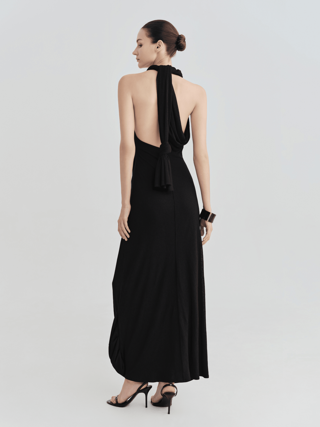The Onyx Scarf - Tie Halter Maxi - COCOSIN.OFFICIAL
