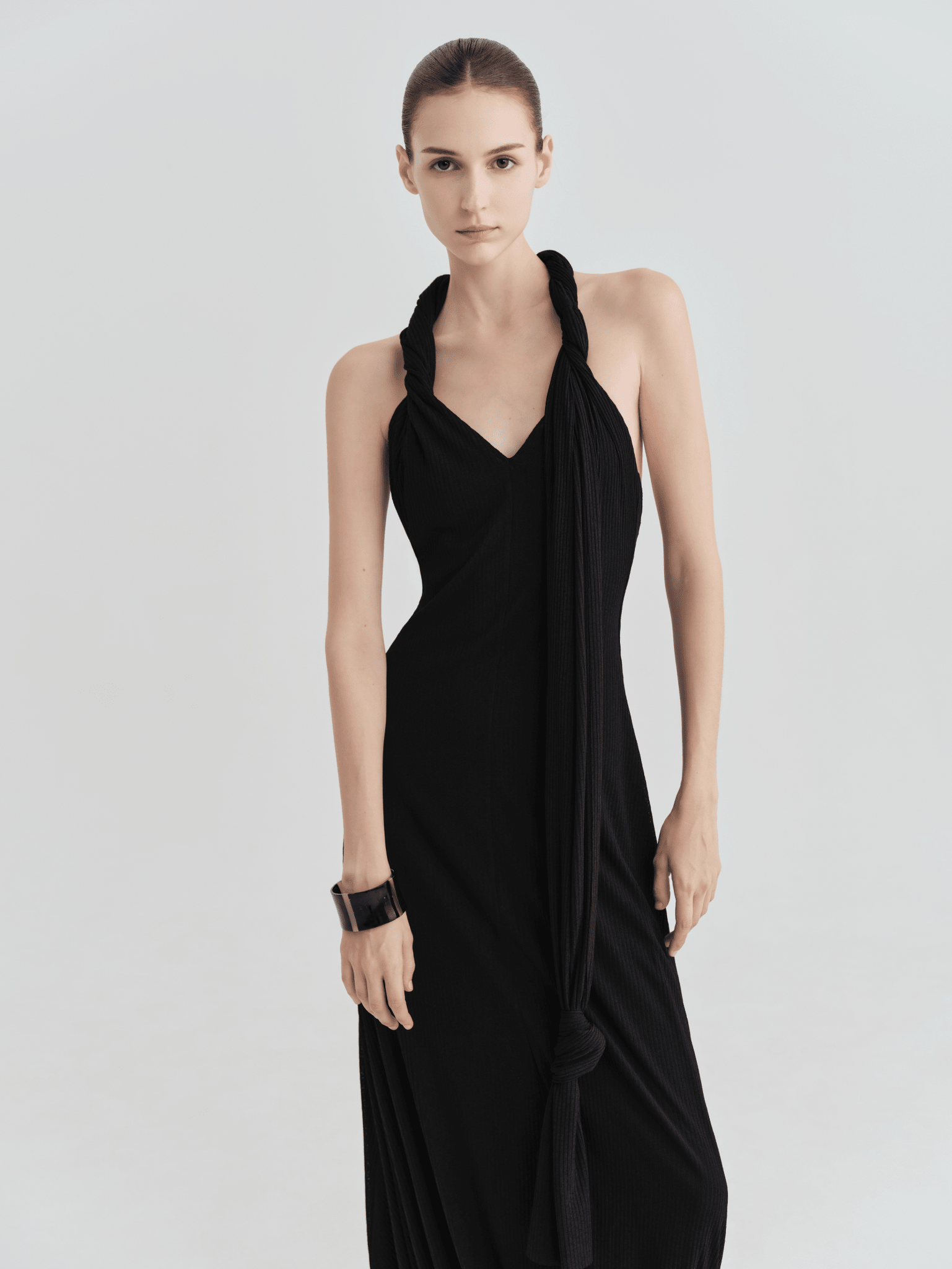 The Onyx Scarf - Tie Halter Maxi - COCOSIN.OFFICIAL