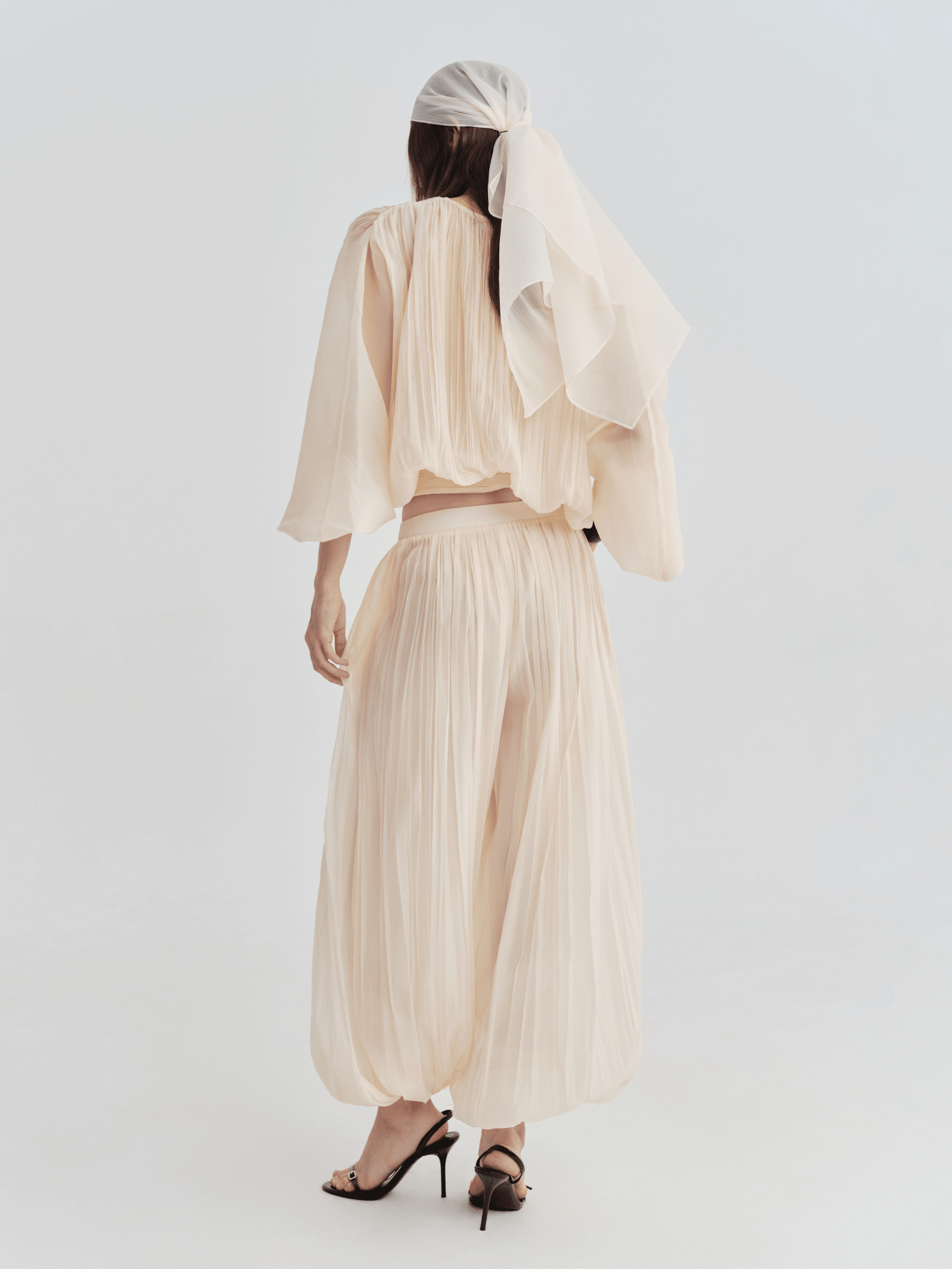 The Sheer Pleated Blouson Top - COCOSIN.OFFICIAL