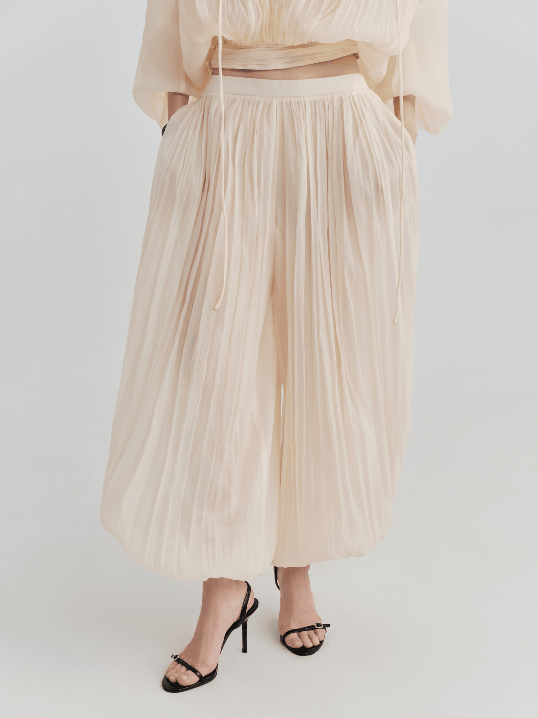The Sheer Pleated Wide - Leg Trouser - COCOSIN.OFFICIAL