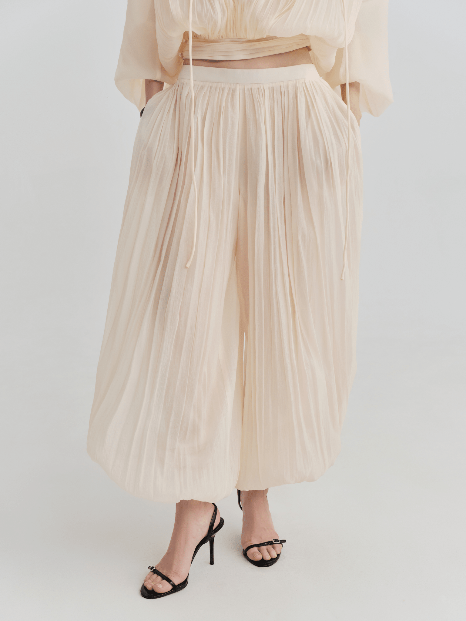 The Sheer Pleated Wide - Leg Trouser - COCOSIN.OFFICIAL