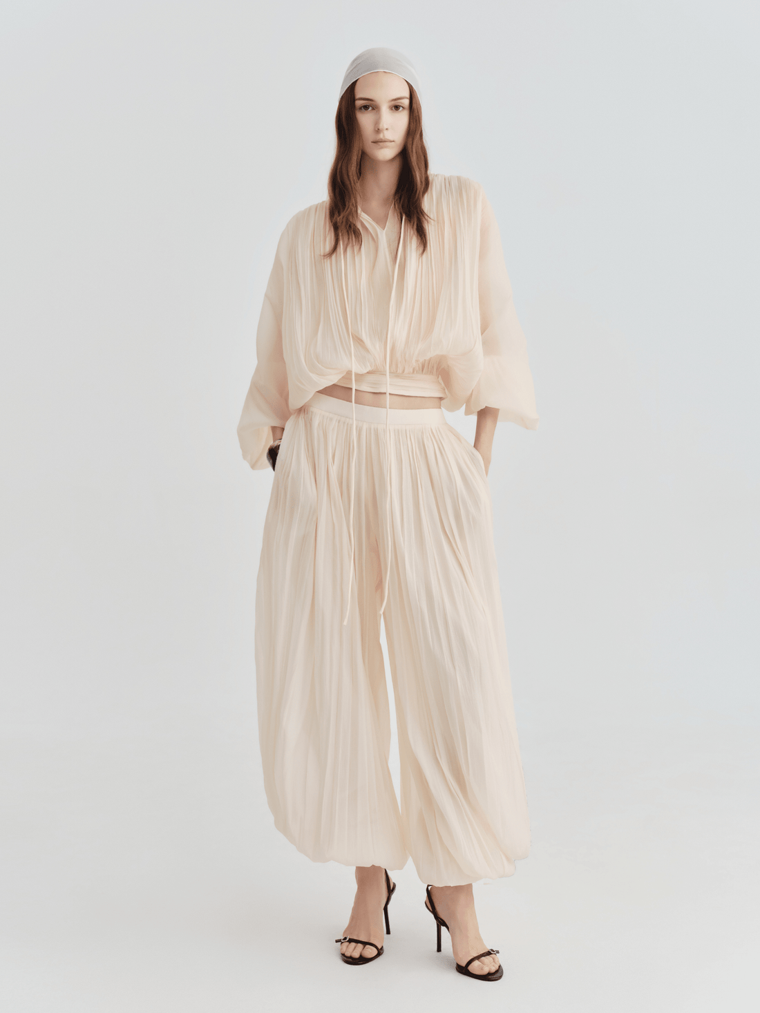 The Sheer Pleated Wide - Leg Trouser - COCOSIN.OFFICIAL