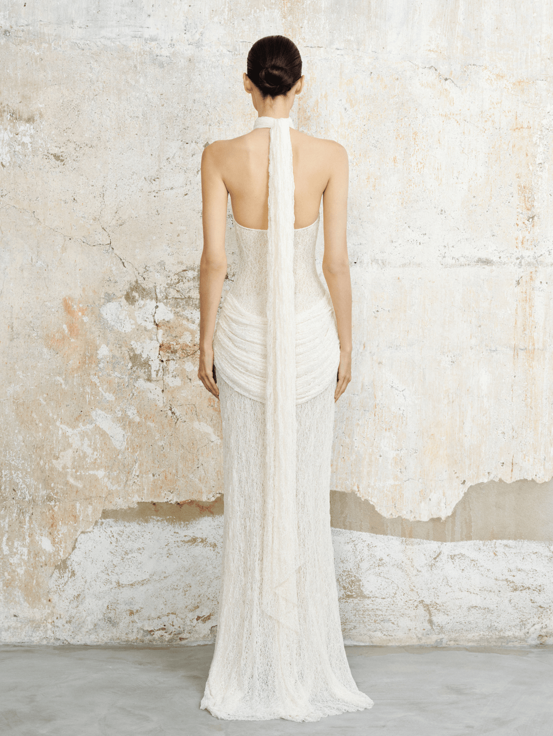 The Textured Lace Halter Gown - COCOSIN.OFFICIAL