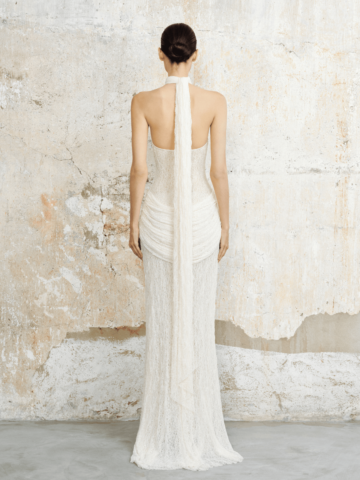 The Textured Lace Halter Gown - COCOSIN.OFFICIAL