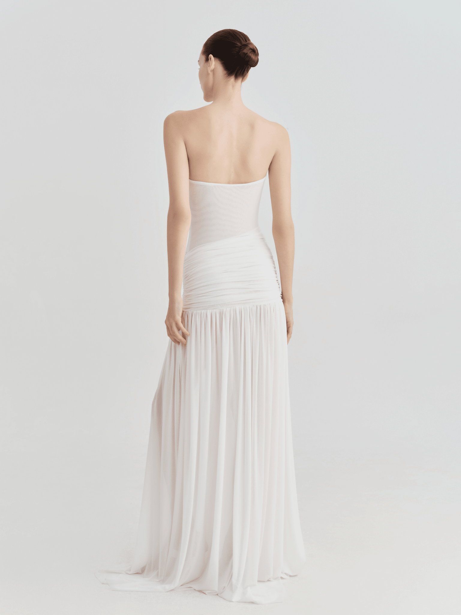 The Victoria Strapless Ruched Maxi Dress - COCOSIN.OFFICIAL