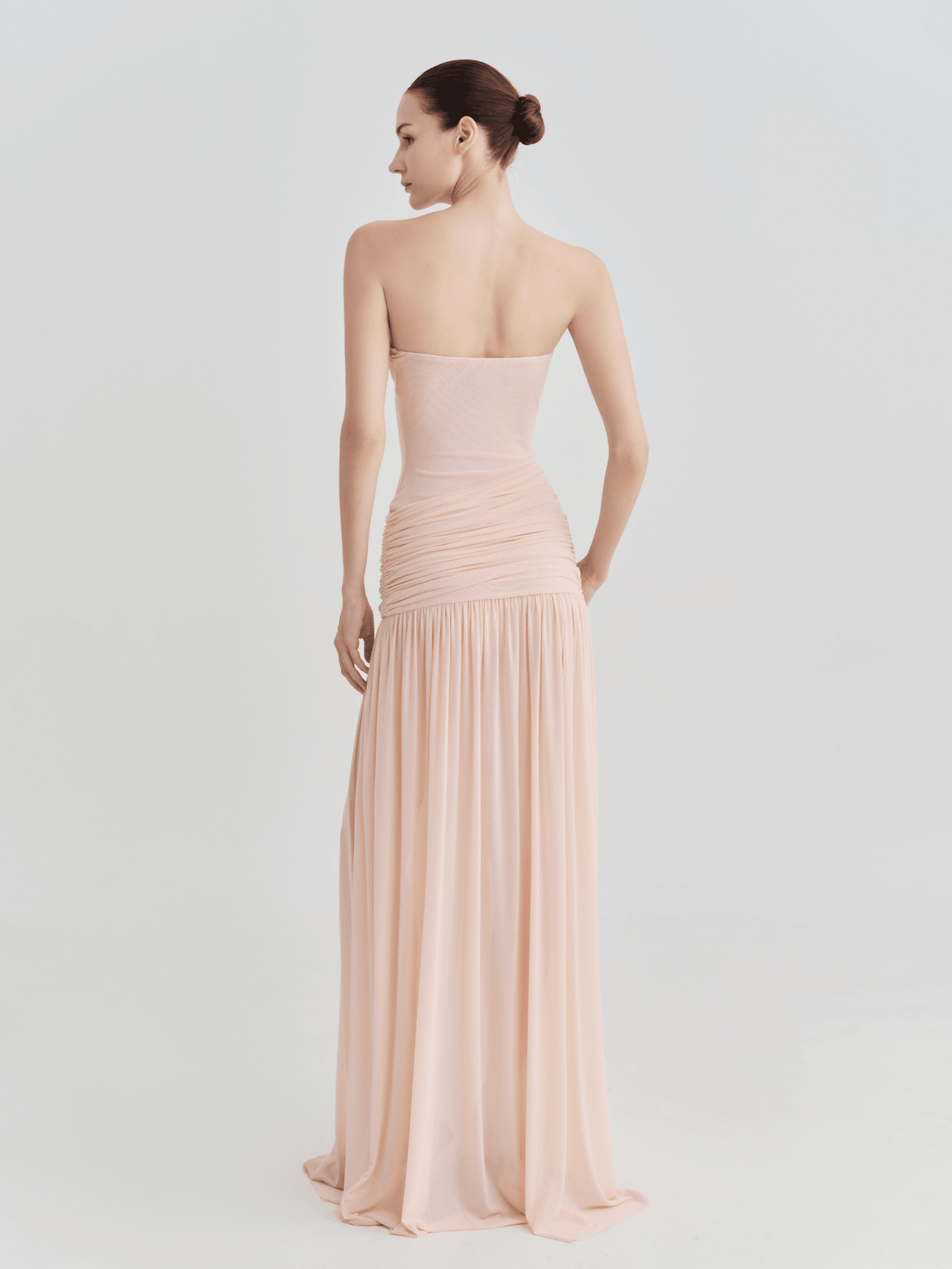 The Victoria Strapless Ruched Maxi Dress - COCOSIN.OFFICIAL