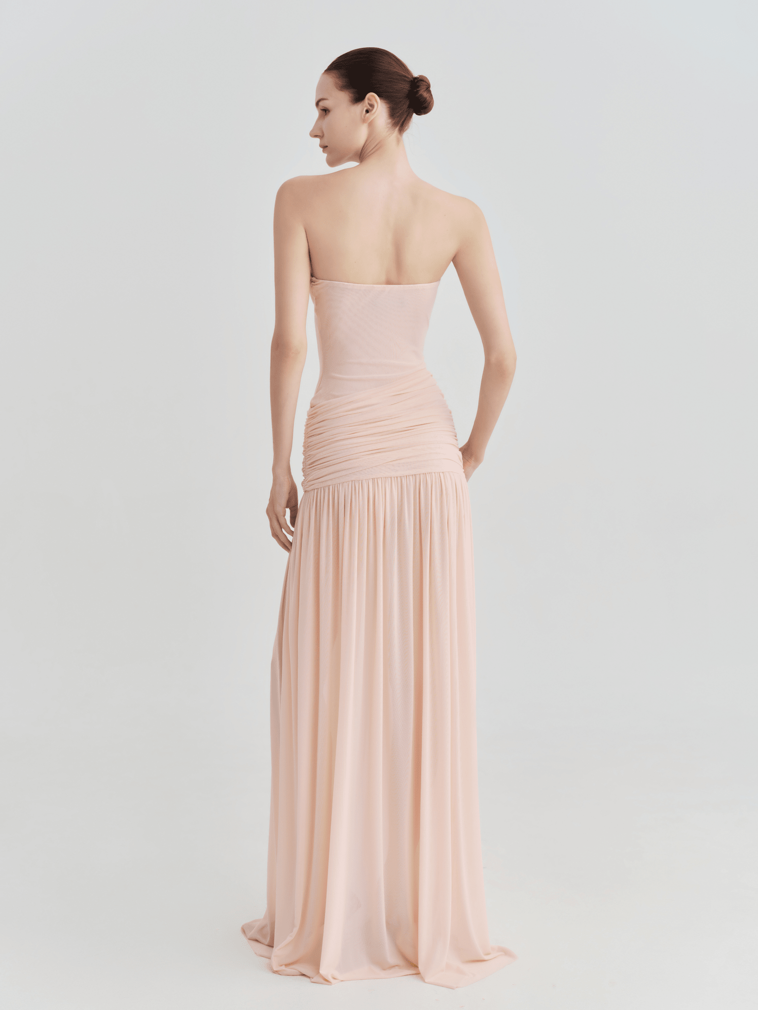 The Victoria Strapless Ruched Maxi Dress - COCOSIN.OFFICIAL