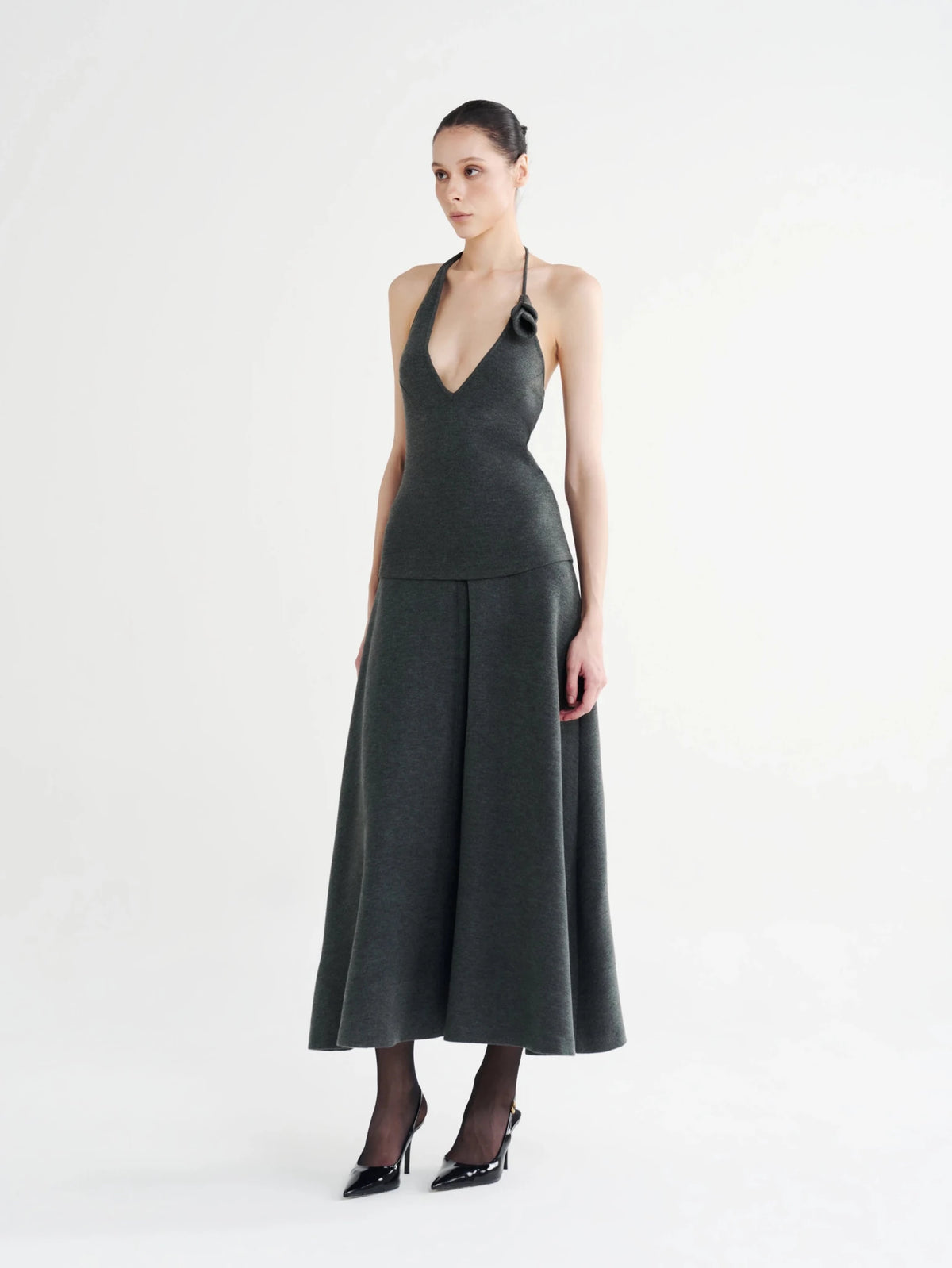 V-Neck Corsage Halter Top - COCOSIN.OFFICIAL