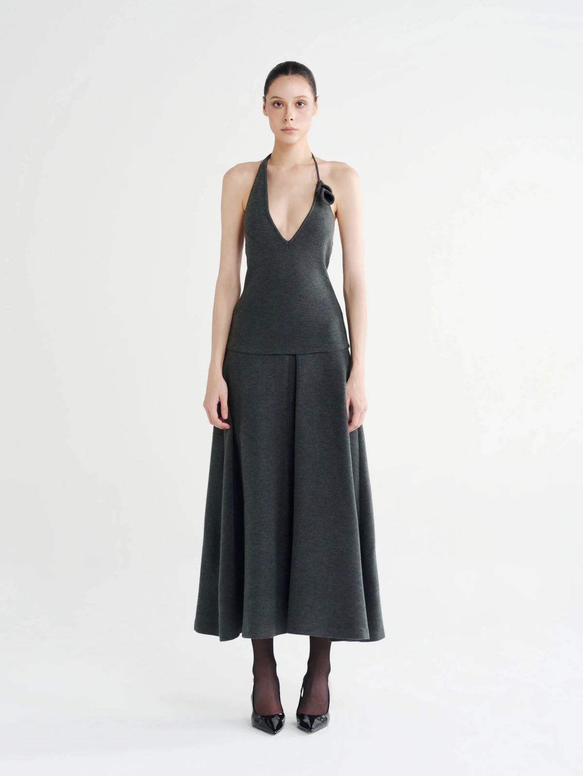 V-Neck Corsage Halter Top - COCOSIN.OFFICIAL