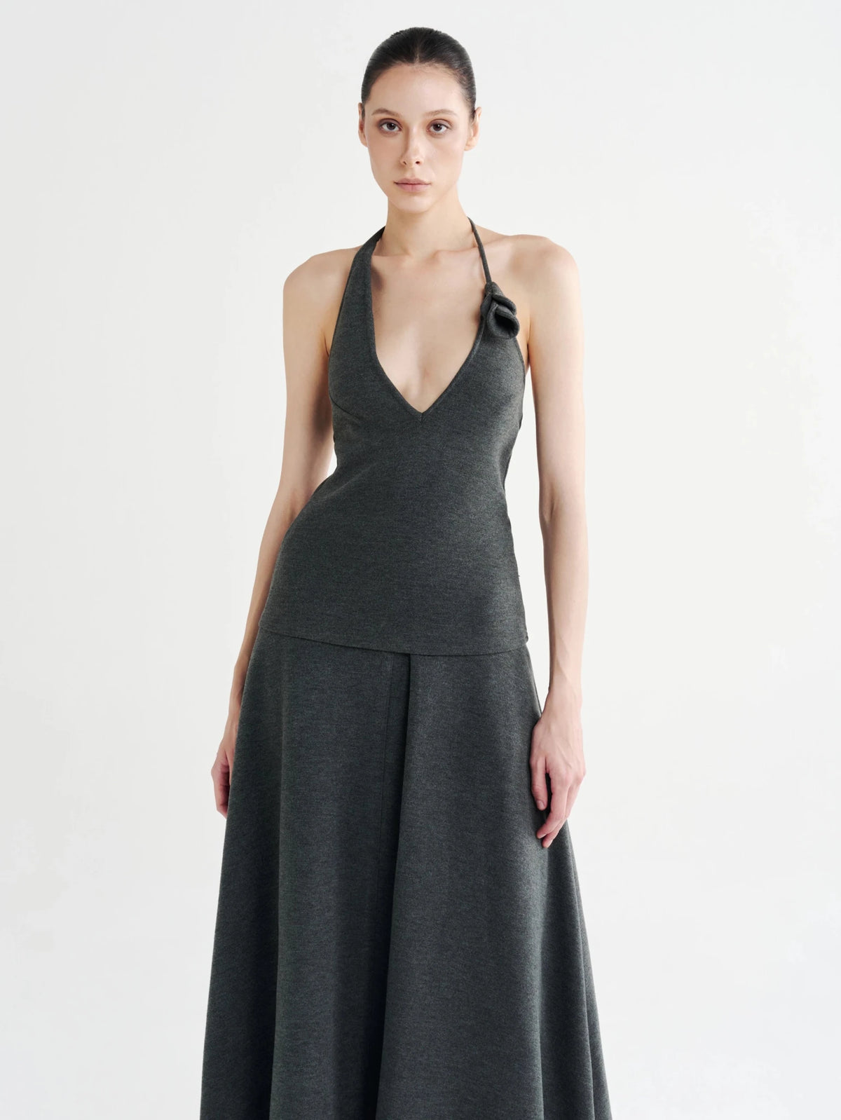 V-Neck Corsage Halter Top - COCOSIN.OFFICIAL