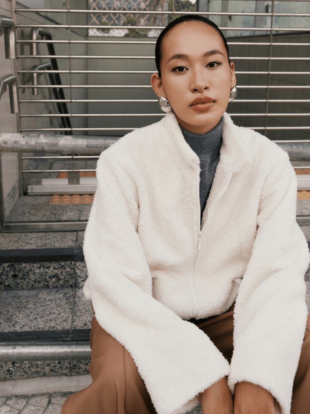 White Faux Fur Coat - COCOSIN.OFFICIAL