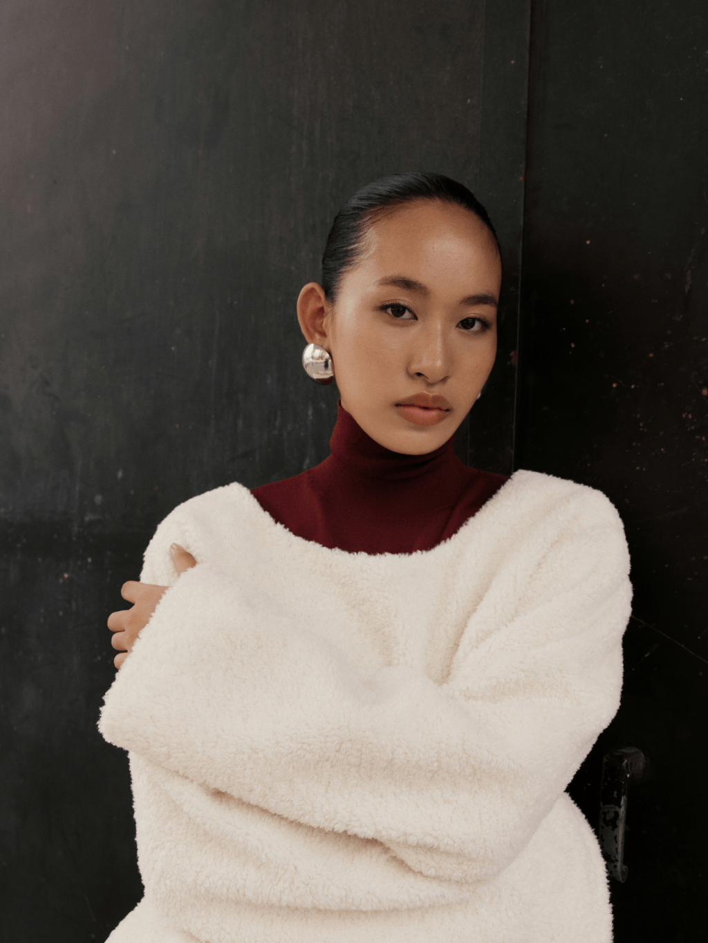 White Faux Fur Top - COCOSIN.OFFICIAL
