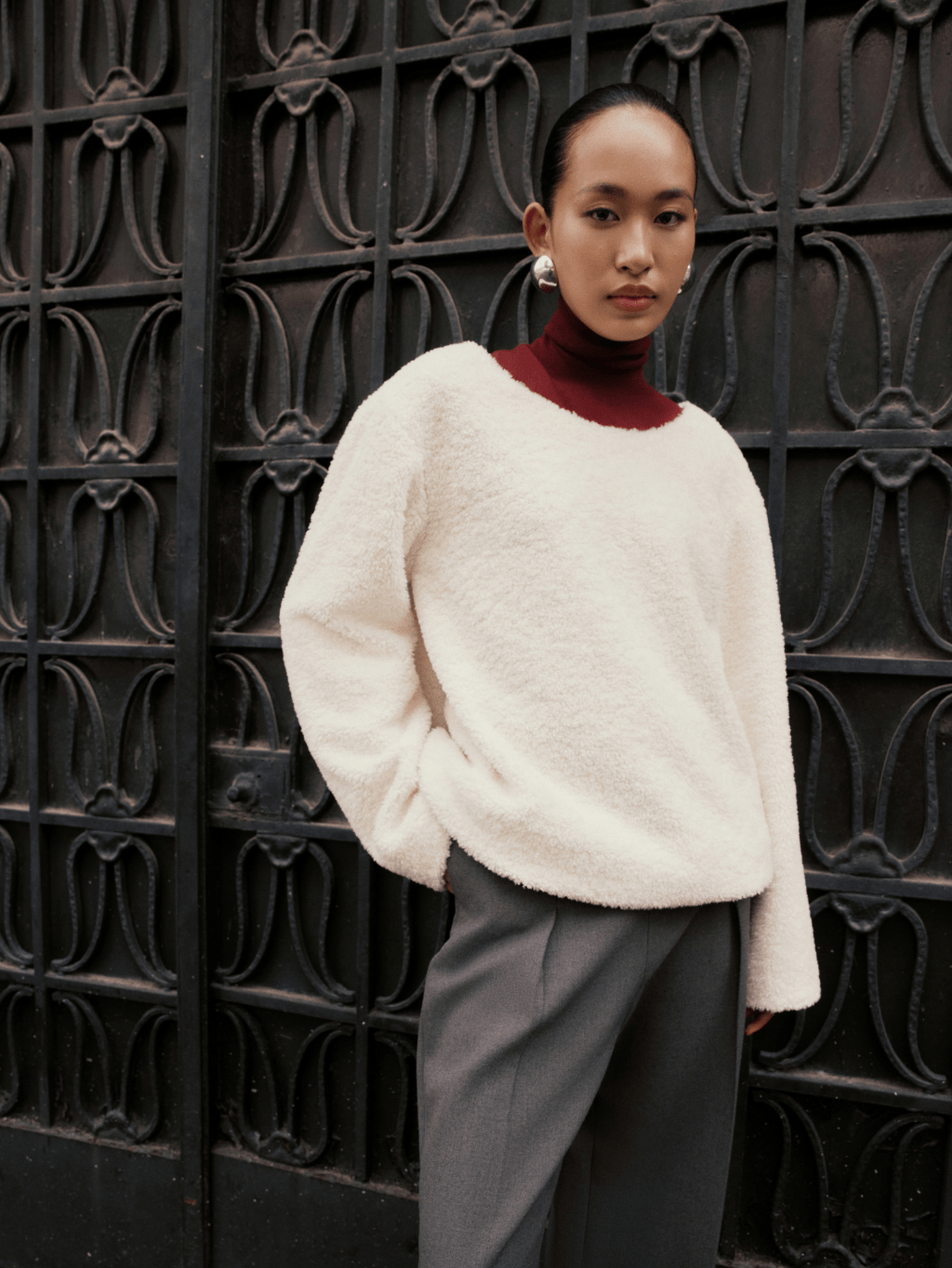 White Faux Fur Top - COCOSIN.OFFICIAL